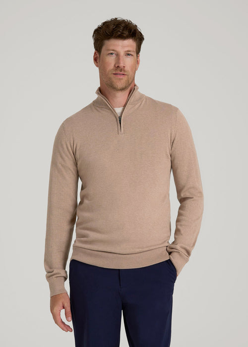 Everyday Quarter Zip Sweater for Tall Men in Stucco