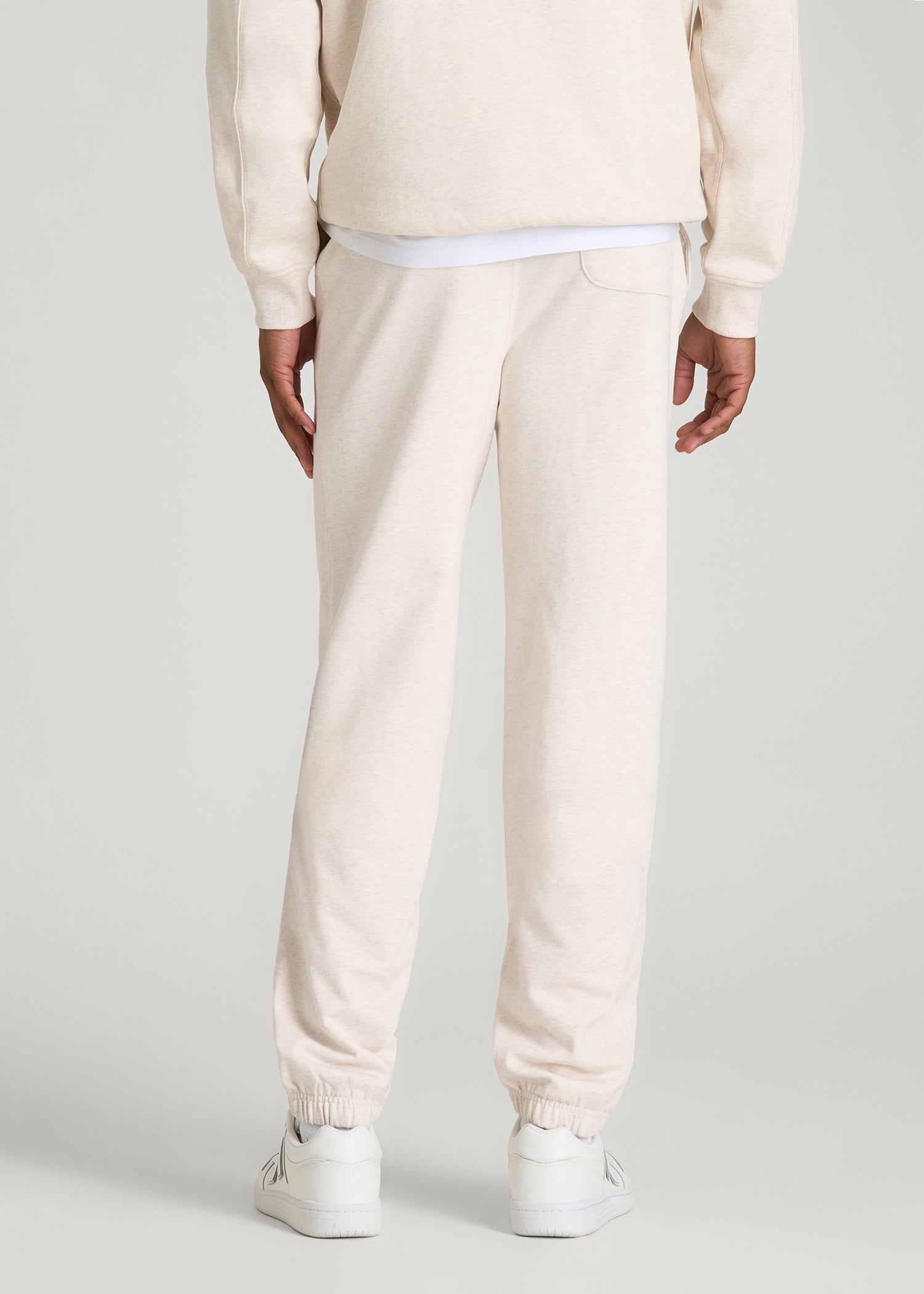 Everyday French Terry Cinched Bottom Sweatpants for Tall Men in Heathered Oatmeal