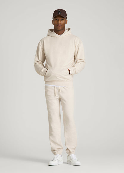 Everyday French Terry Popover Hoodie for Tall Men in Heathered Oatmeal