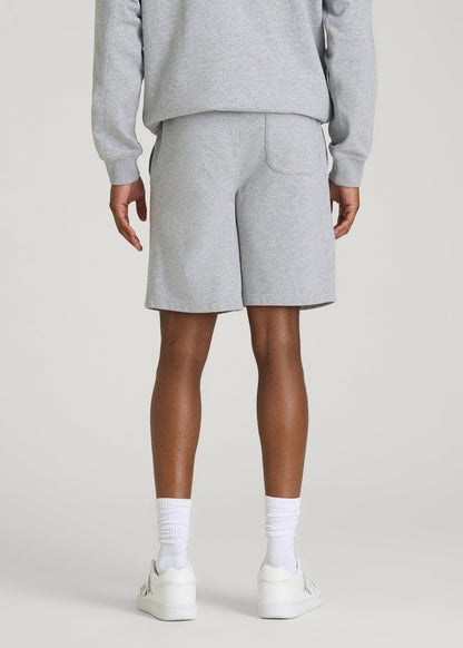 Everyday French Terry Shorts for Tall Men in Grey Mix