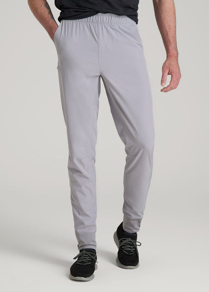 Featherweight Perforated Training Joggers for Tall Men in Light Grey