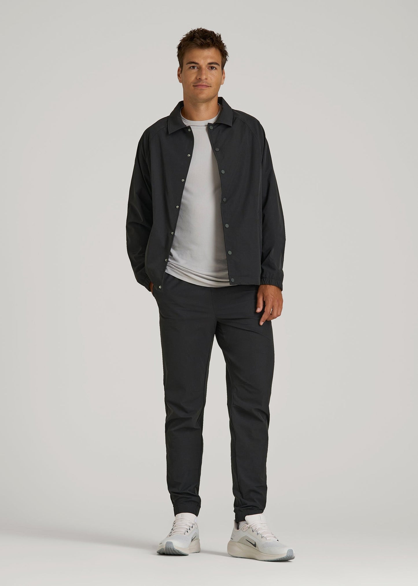 Flex Nylon Joggers for Tall Men in Black