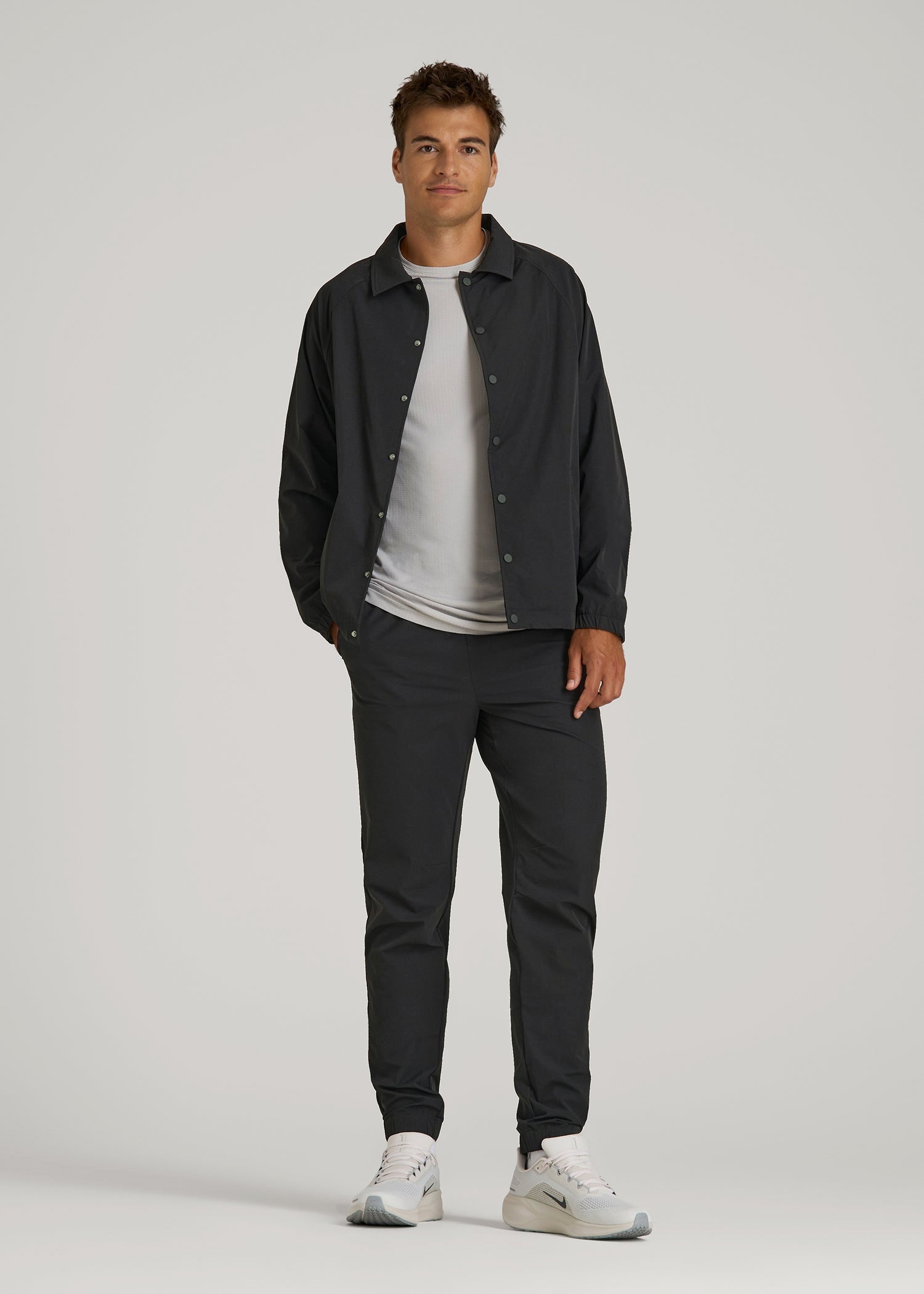 Flex Nylon Joggers for Tall Men in Black