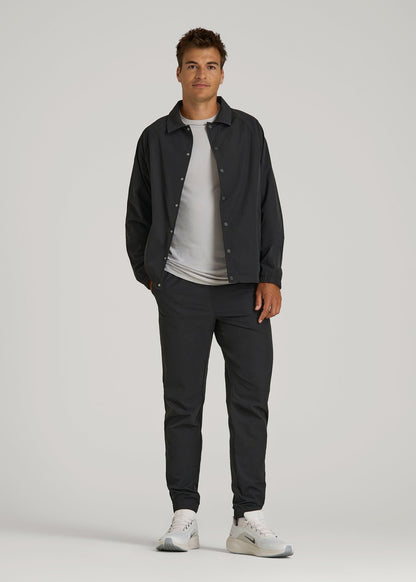 Flex Nylon Joggers for Tall Men in Black