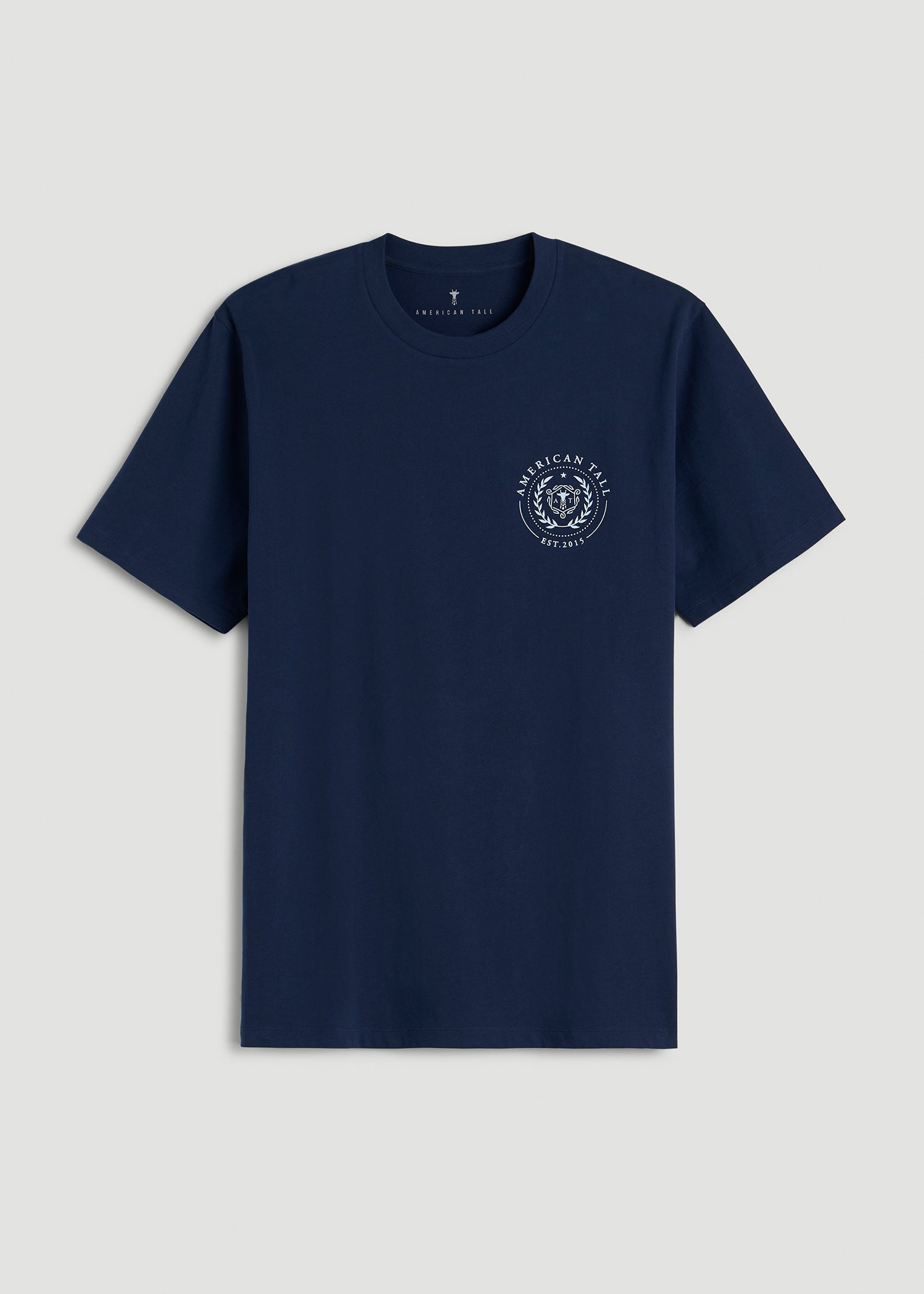 Crest Graphic Tee for Tall Men in Blue