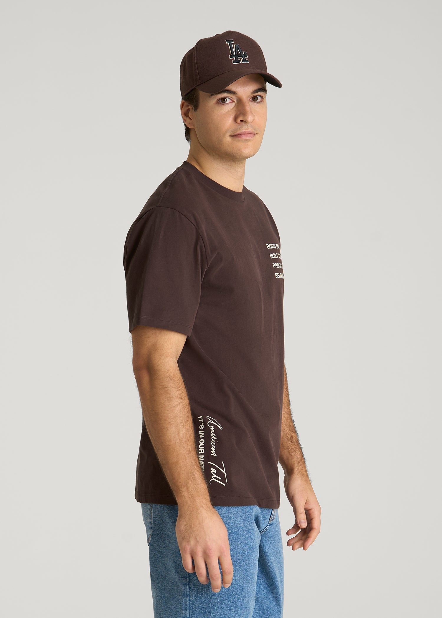 Mission Graphic Tee for Tall Men in Brown