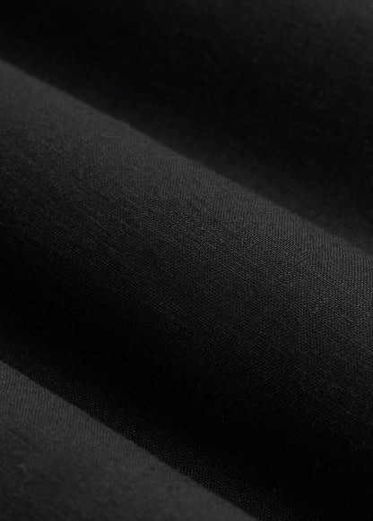 Linen Popover Shirt for Tall Men in Black