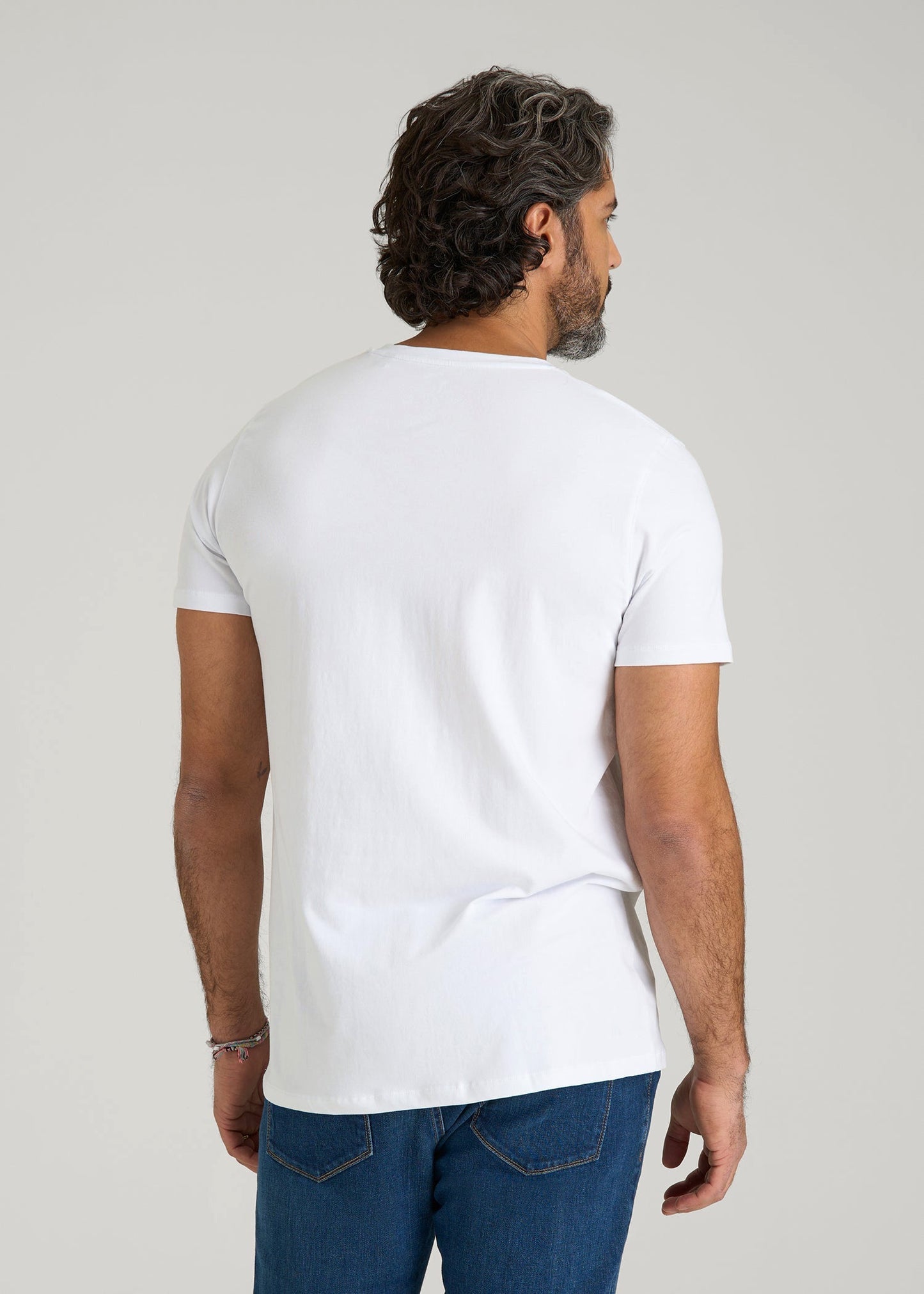 The Essential Modern Fit V-Neck Tee for Tall Men in White