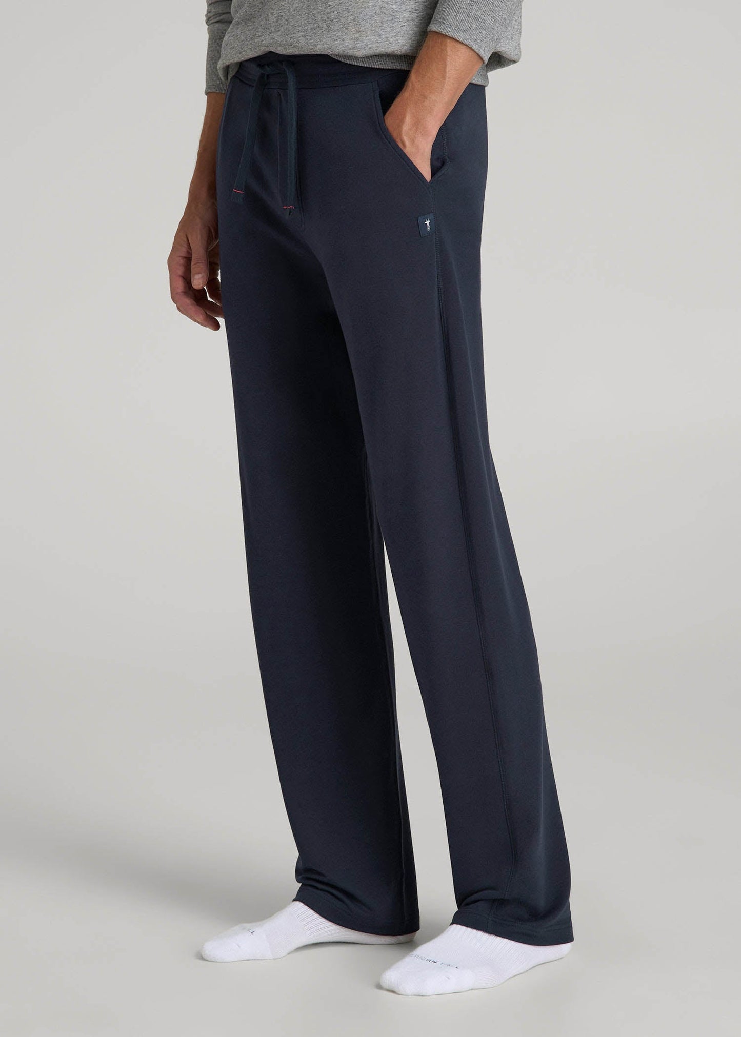 Open-Bottom Pajama Pants for Tall Men in Evening Blue