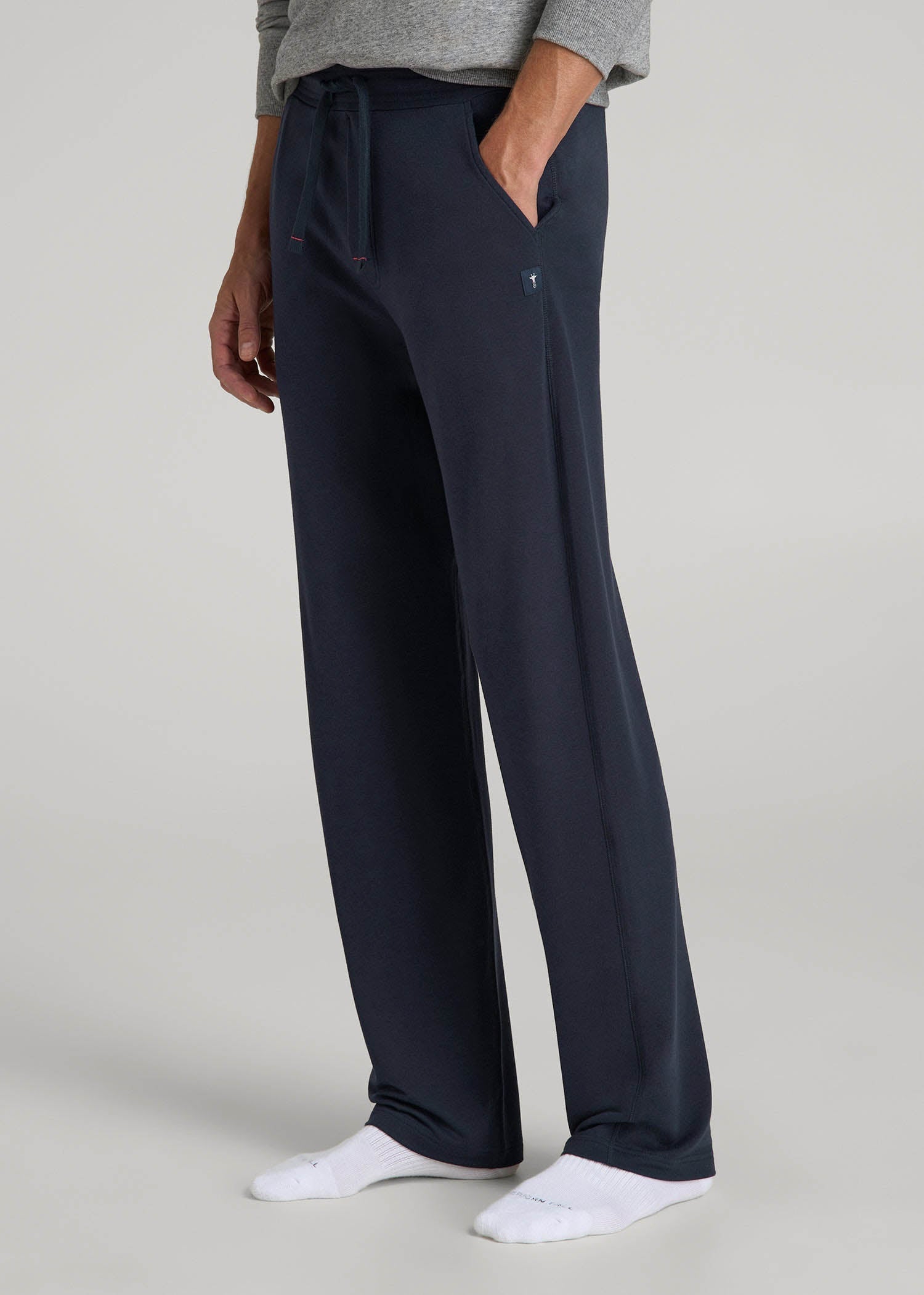 Open-Bottom Pajama Pants for Tall Men in Evening Blue