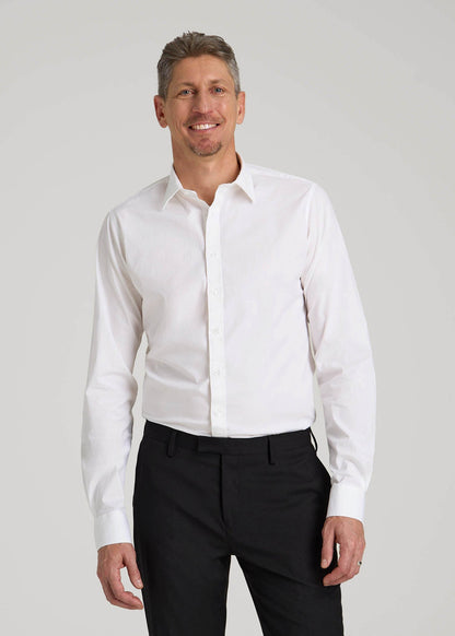 Oskar Easy Care Dress Shirt for Tall Men in Bright White