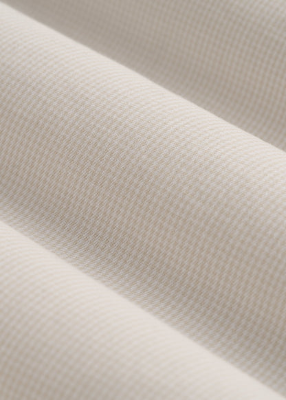 Oskar Easy Care Dress Shirt for Tall Men in Beige Mini Gingham