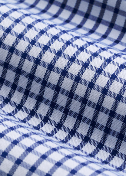Oskar Easy Care Dress Shirt for Tall Men in Bright Blue Grid