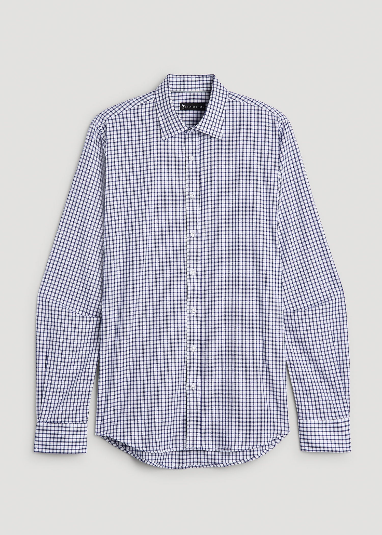 Oskar Easy Care Dress Shirt for Tall Men in Bright Blue Grid