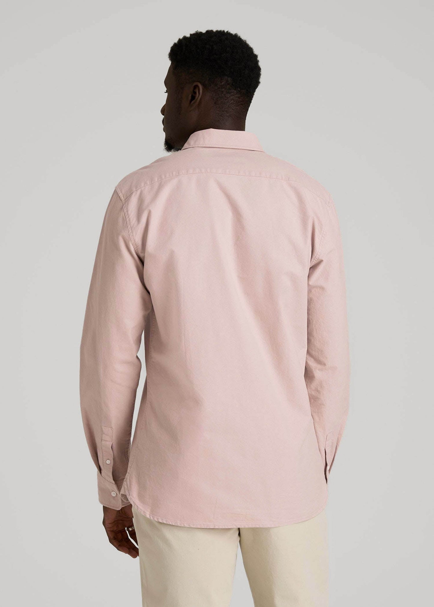 Pinpoint Oxford Shirt for Tall Men in Desert Rose