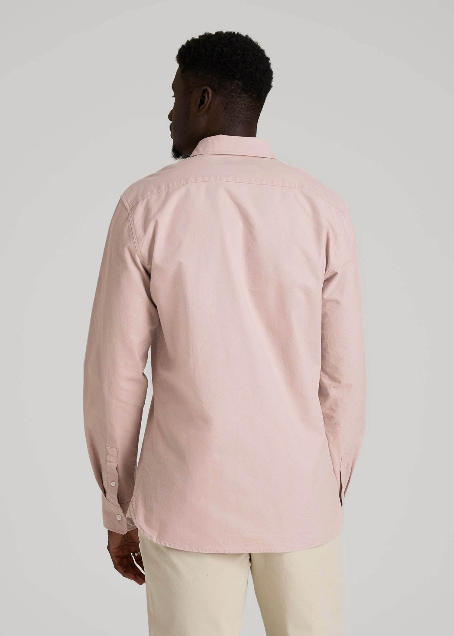 Pinpoint Oxford Shirt for Tall Men in Desert Rose