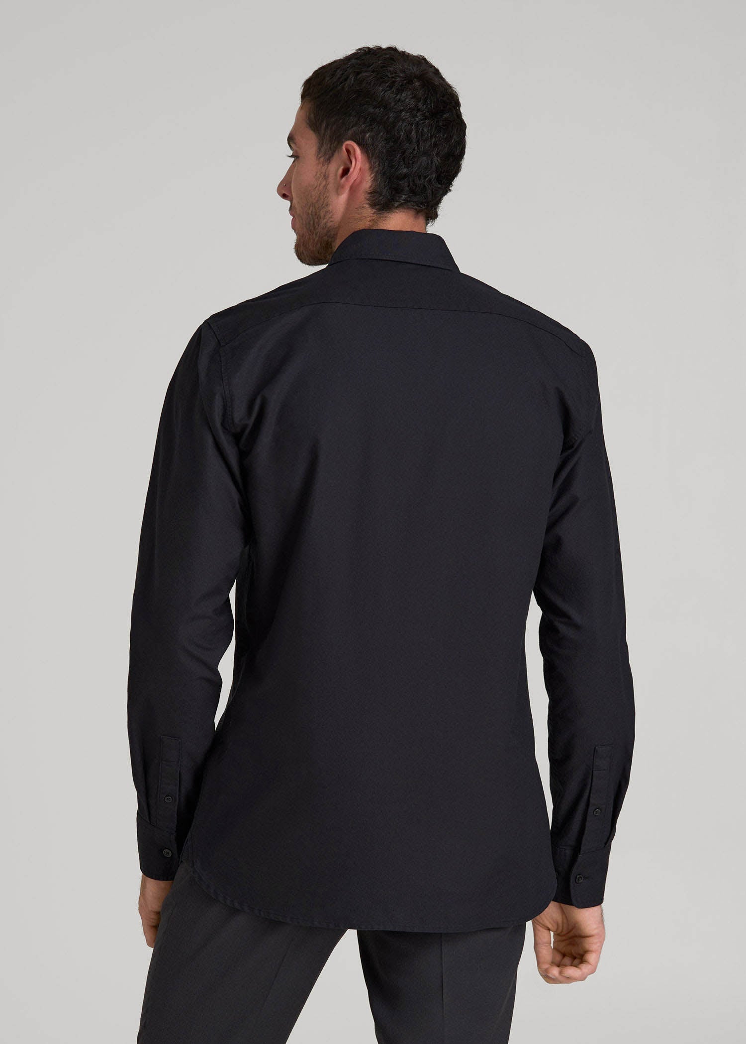 Pinpoint Oxford Shirt for Tall Men in Black