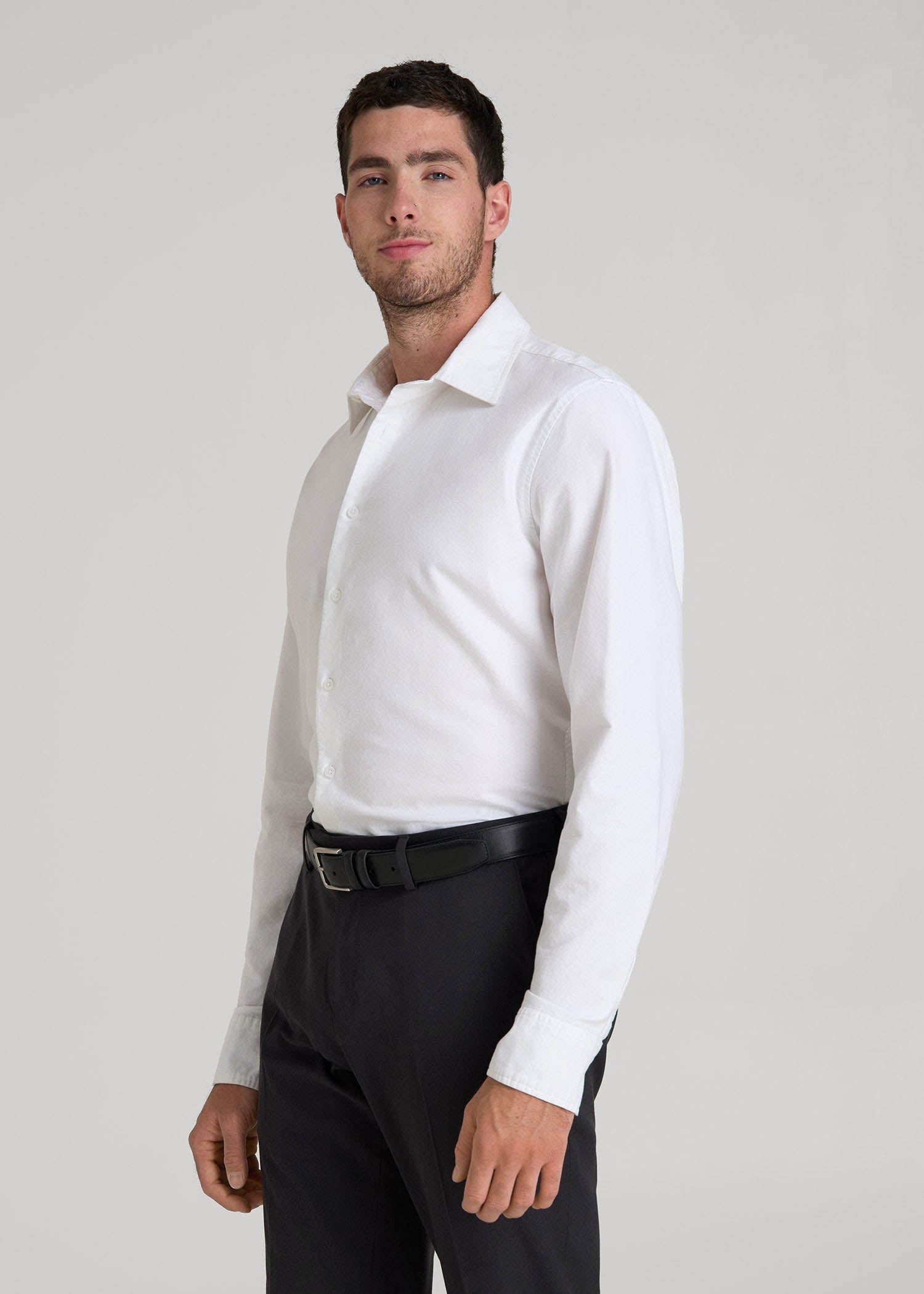 Pinpoint Oxford Shirt for Tall Men in White
