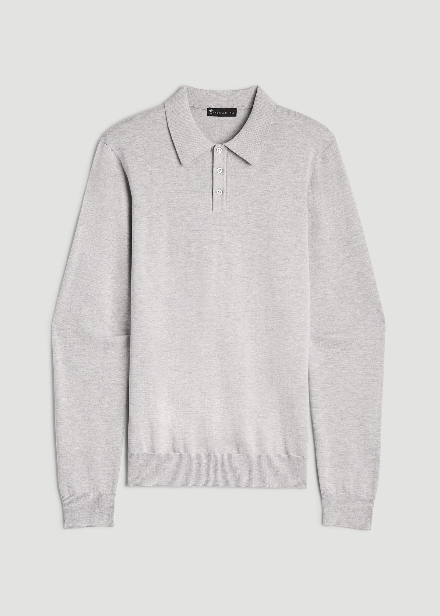 Polo Sweater for Tall Men in Light Grey