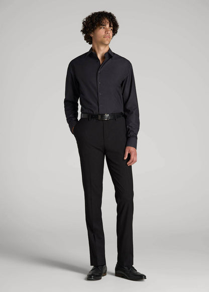 Premium Dress Shirt for Tall Men in Black Diamond