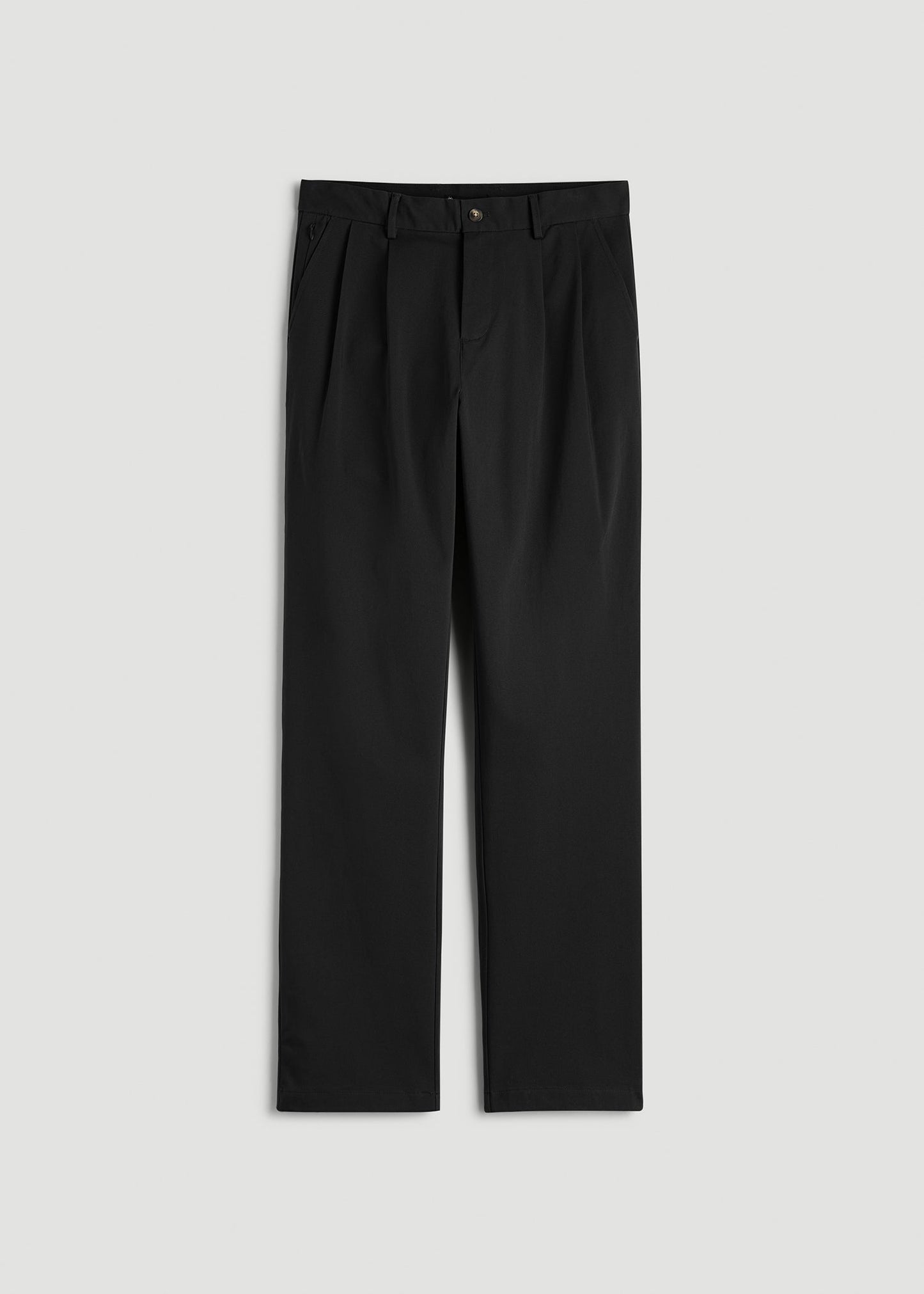 Stretch Commuter Pleated Chino for Tall Men in Black