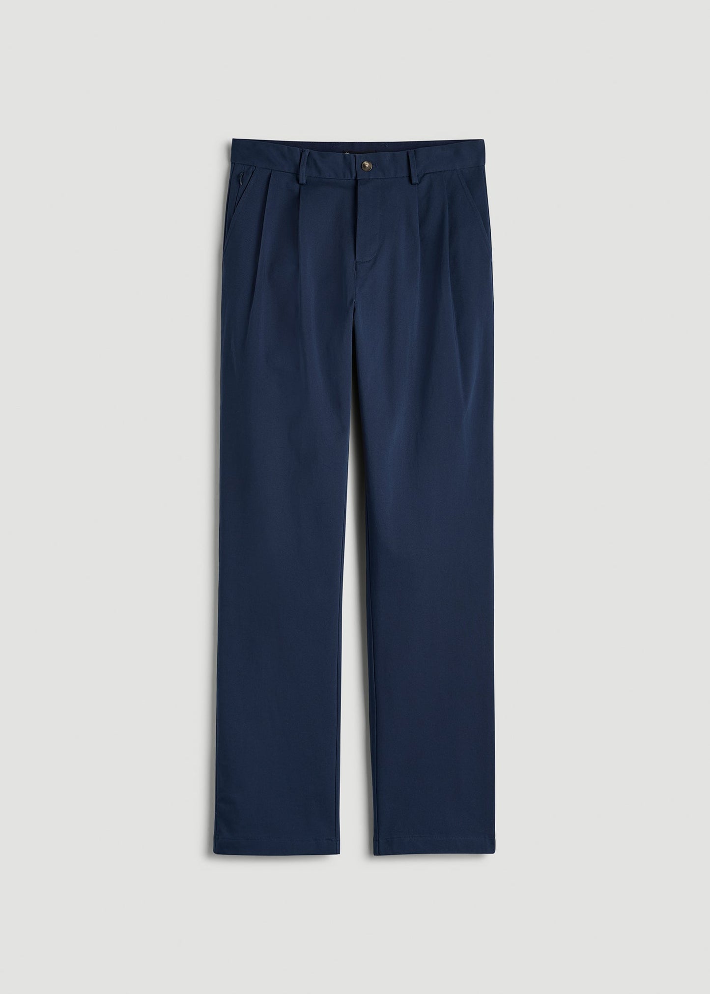 Stretch Commuter Pleated Chino for Tall Men in Navy Blue