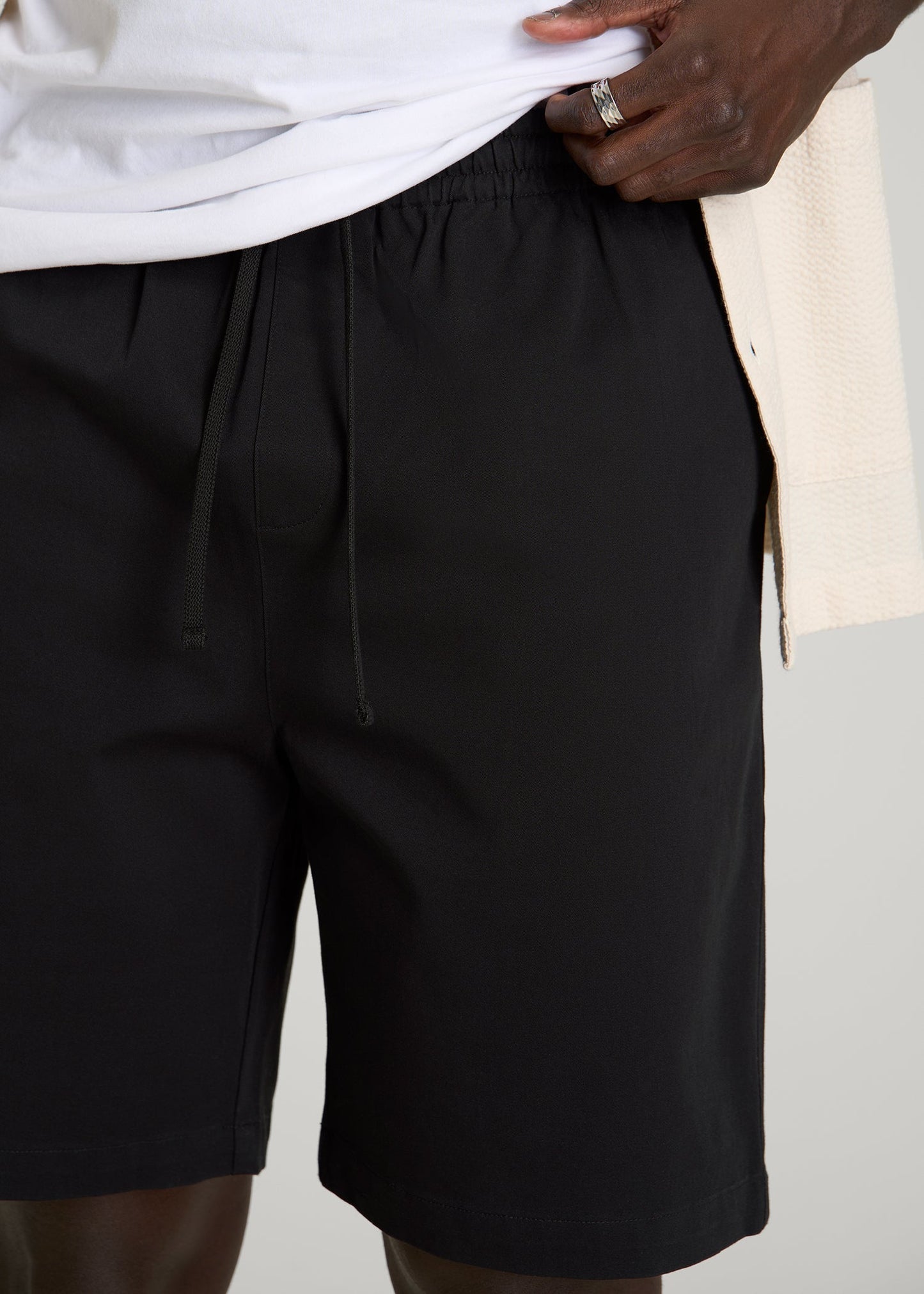Stretch Commuter Pull-on Short for Tall Men in Black