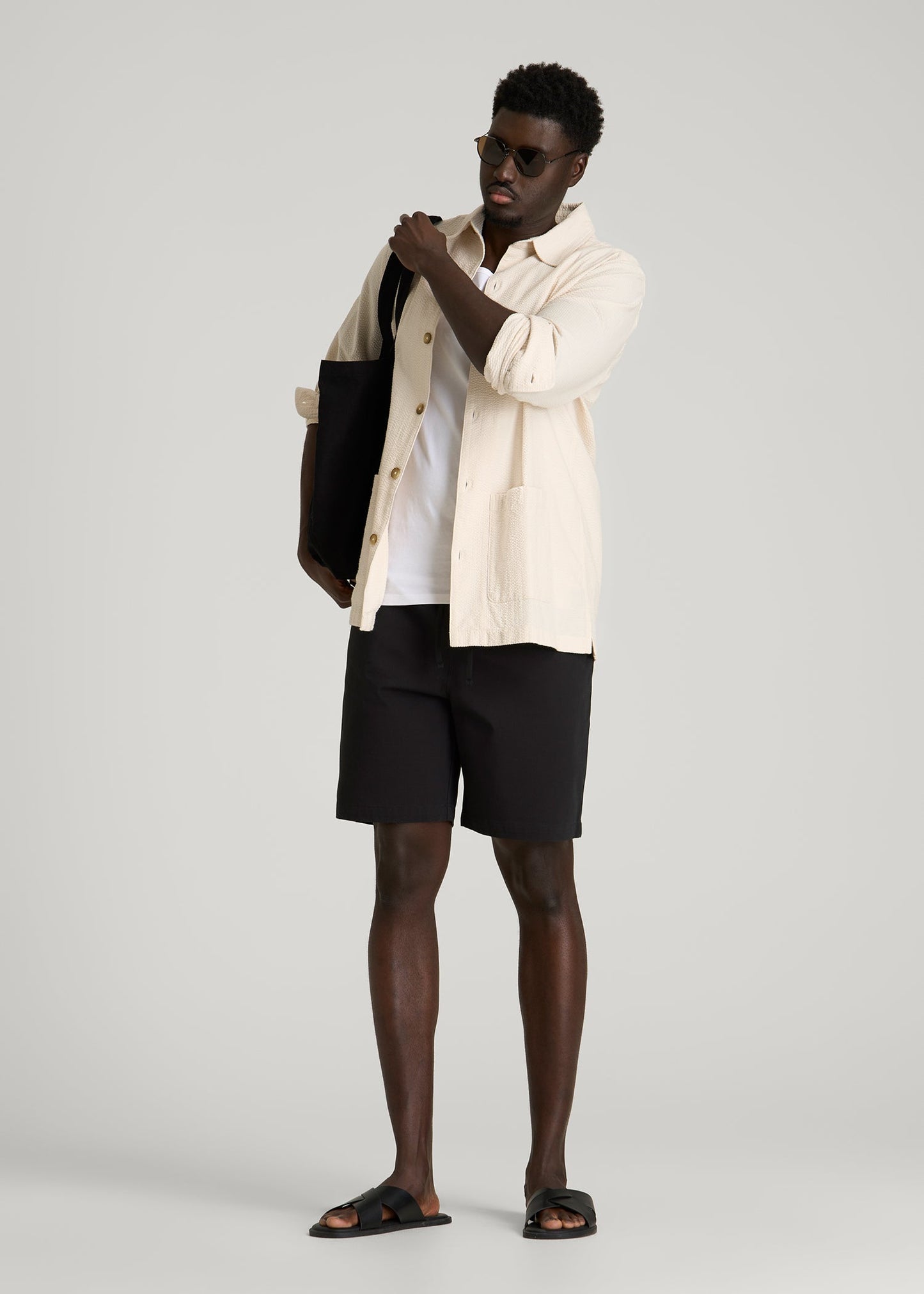 Stretch Commuter Pull-on Short for Tall Men in Black