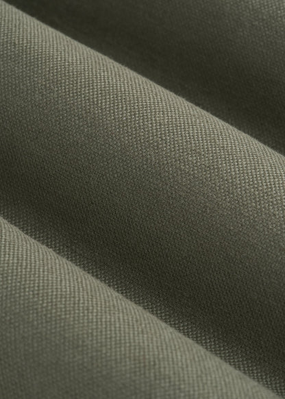 Stretch Cotton Linen Blend Shorts for Tall Men in Olive
