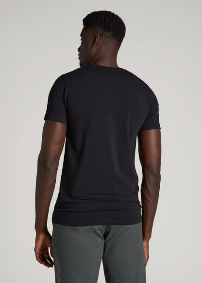 The Essential Modern Fit Crewneck Tee for Tall Men in Black