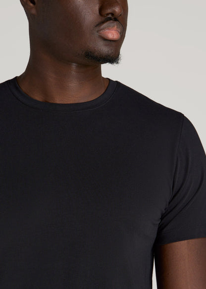 The Essential Modern Fit Crewneck Tee for Tall Men in Black