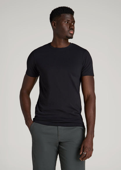 The Essential Modern Fit Crewneck Tee for Tall Men in Black