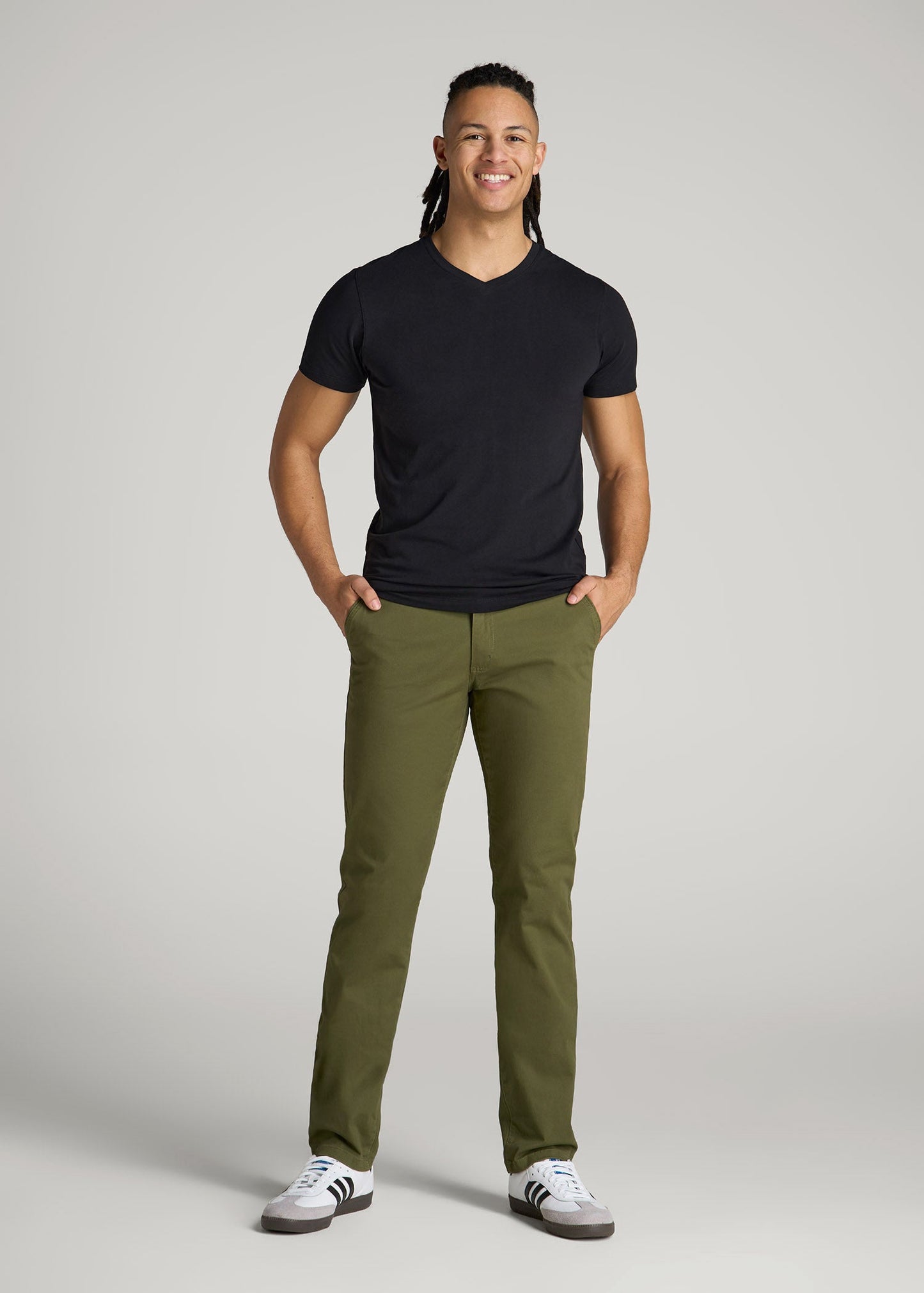 The Essential Modern Fit V-Neck Tee for Tall Men in Black