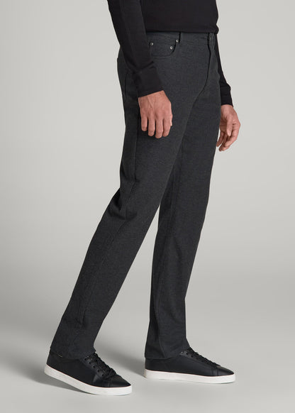 TAPERED-FIT Stretch Flannel 5 Pocket Pants for Tall Men in Storm Grey Mix