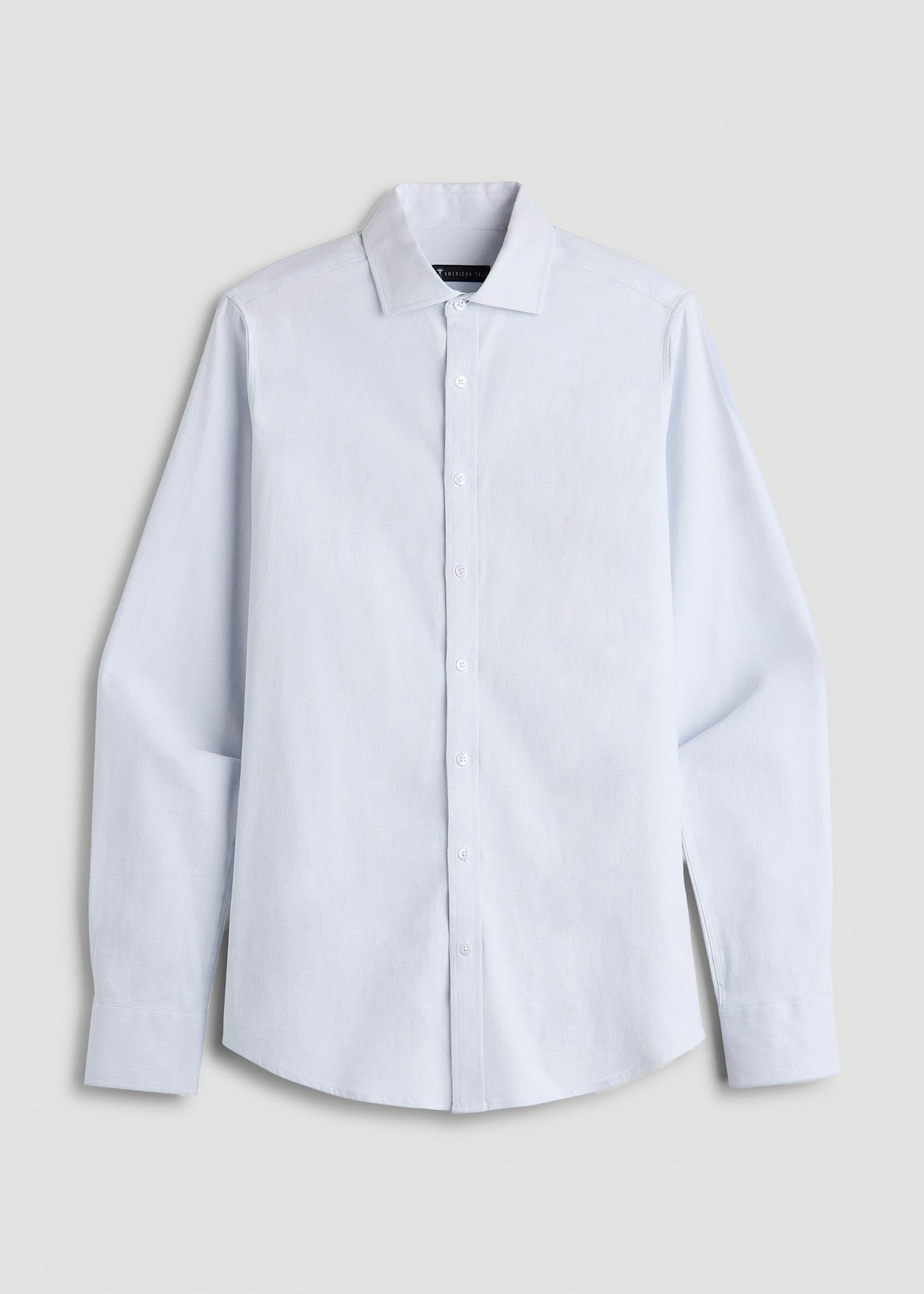 Stretch Linen Dress Shirt for Tall Men in Light Blue