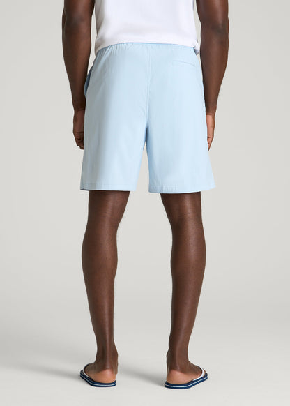 Stretch Swim Shorts for Tall Men in Ice Blue