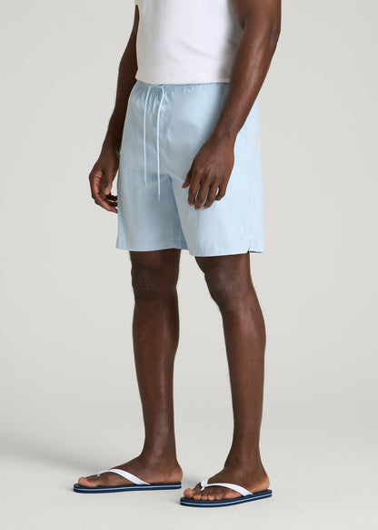 Stretch Swim Shorts for Tall Men in Ice Blue