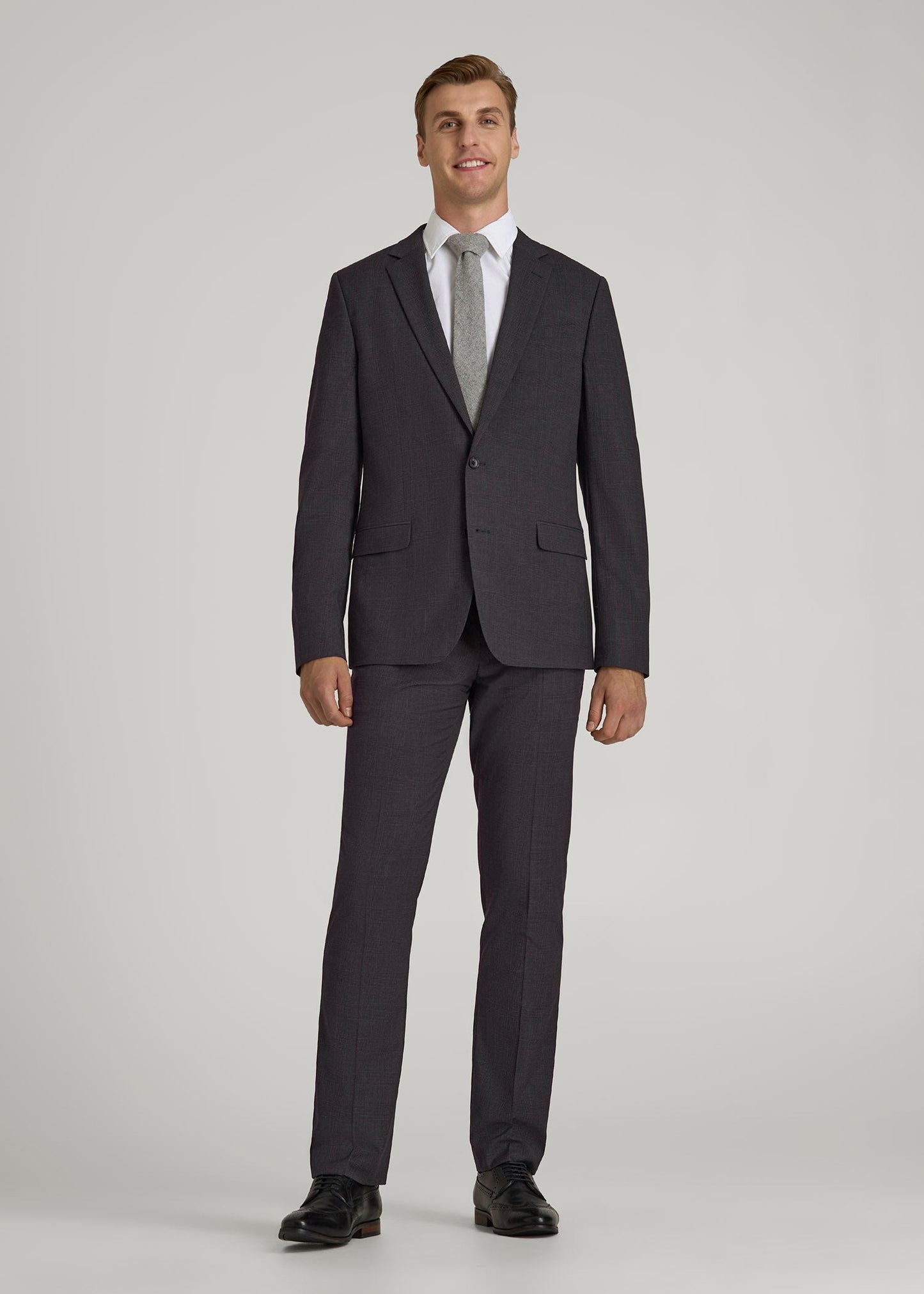Suit Jacket for Tall Men in Charcoal Plaid