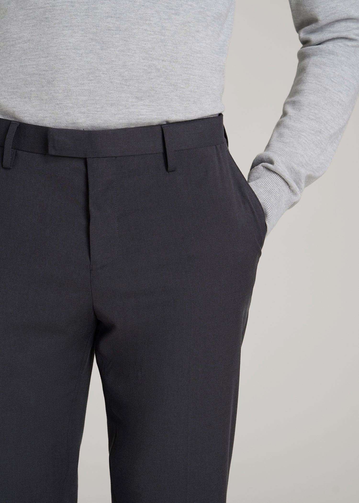 Suit Trousers for Tall Men in Mid Grey
