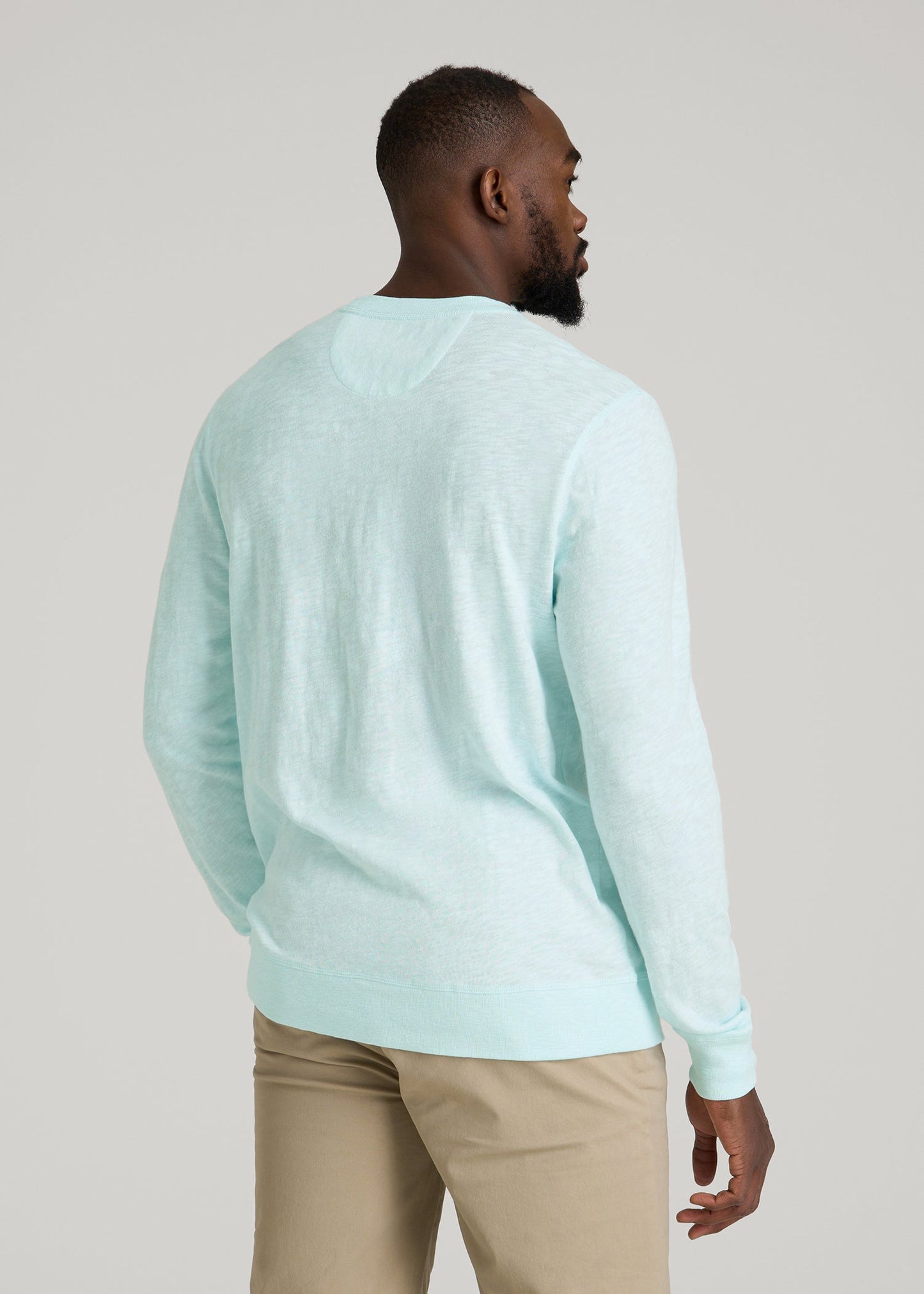 Sunwashed Slub Crewneck for Tall Men in Saltwater