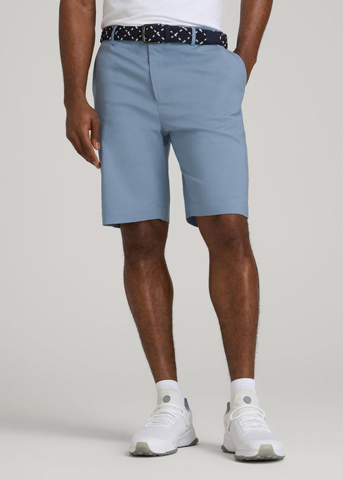 Tech Chino Shorts for Tall Men in Chambray