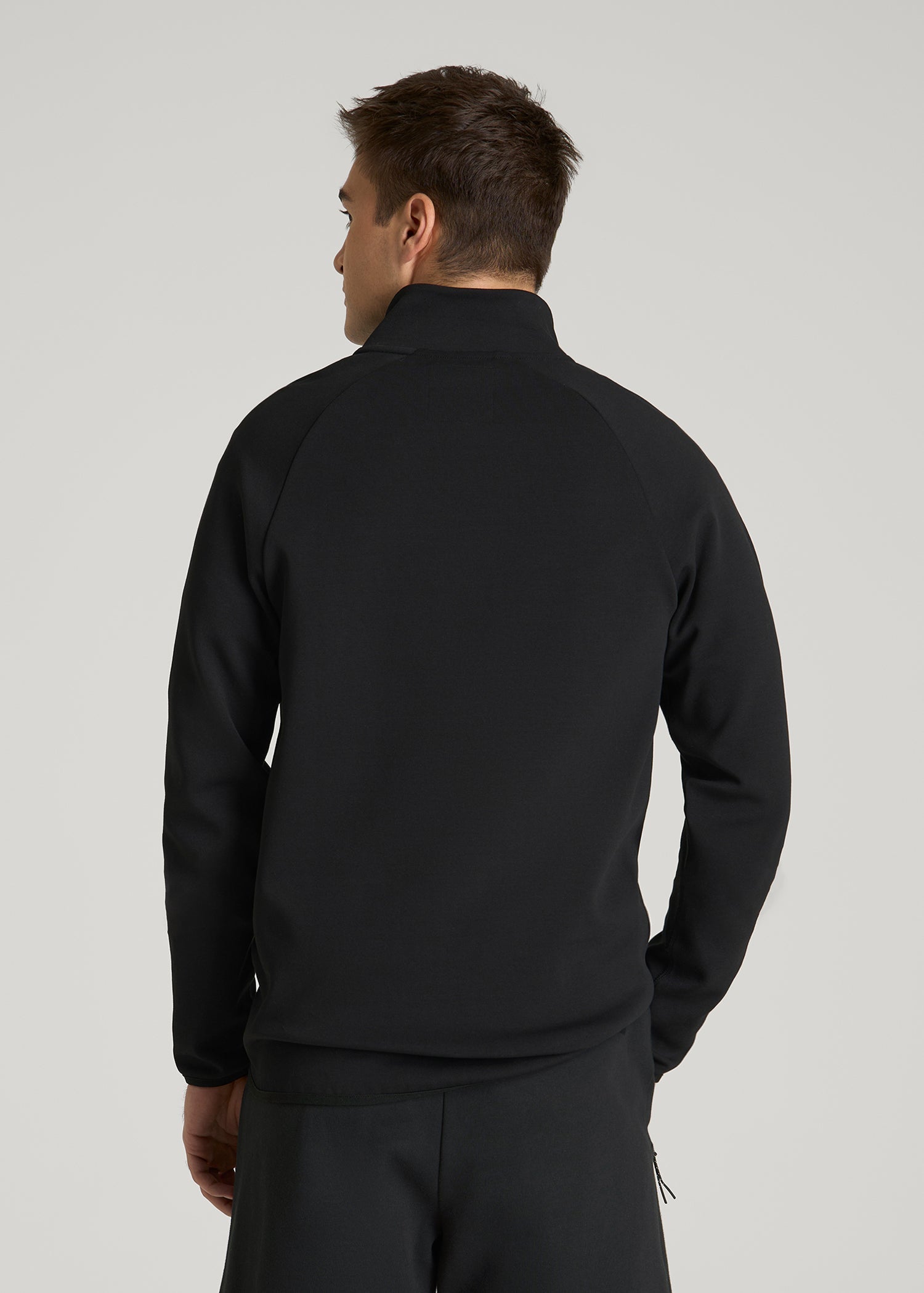 Tech Motion Fleece Full-Zip Jacket for Tall Men in Black