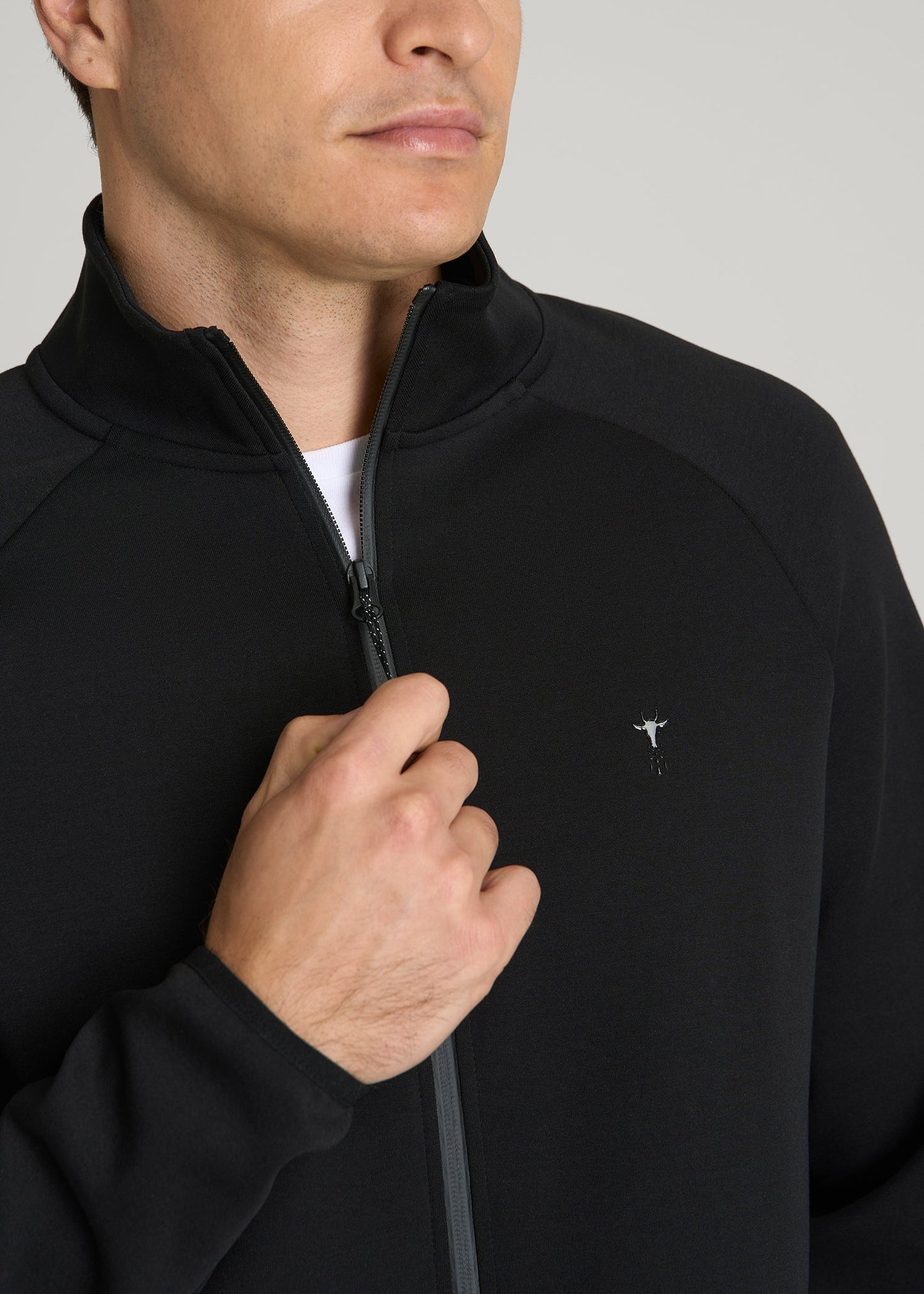 Tech Motion Fleece Full-Zip Jacket for Tall Men in Black