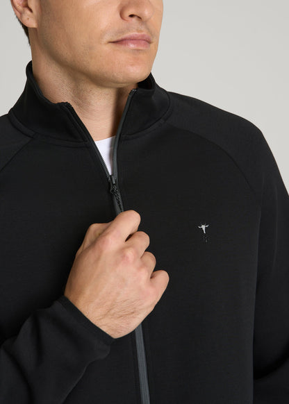 Tech Motion Fleece Full-Zip Jacket for Tall Men in Black