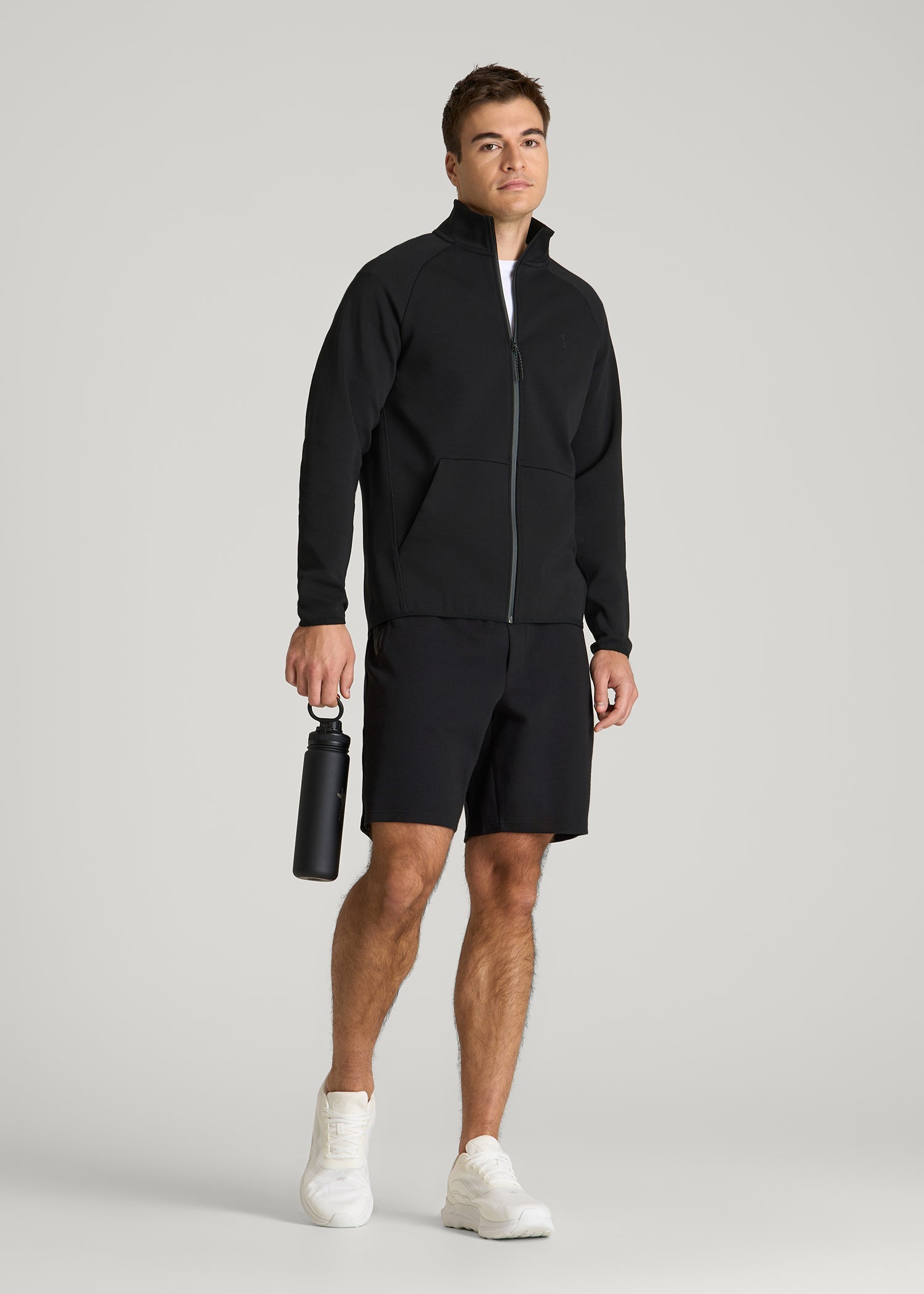 Tech Motion Fleece Full-Zip Jacket for Tall Men in Black