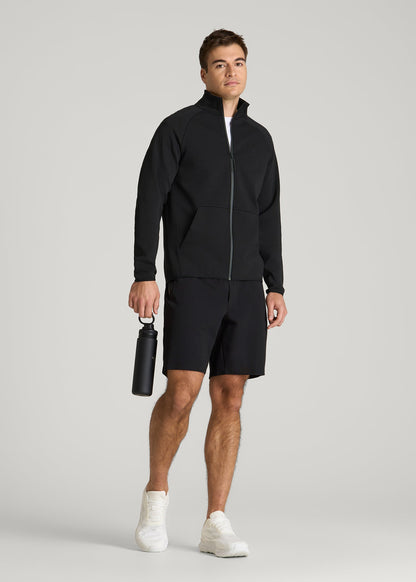 Tech Motion Fleece Full-Zip Jacket for Tall Men in Black