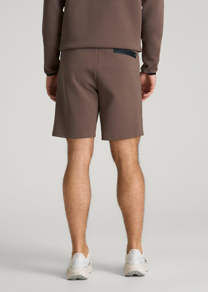 Tech Motion Fleece Shorts for Tall Men in Coffee Quartz