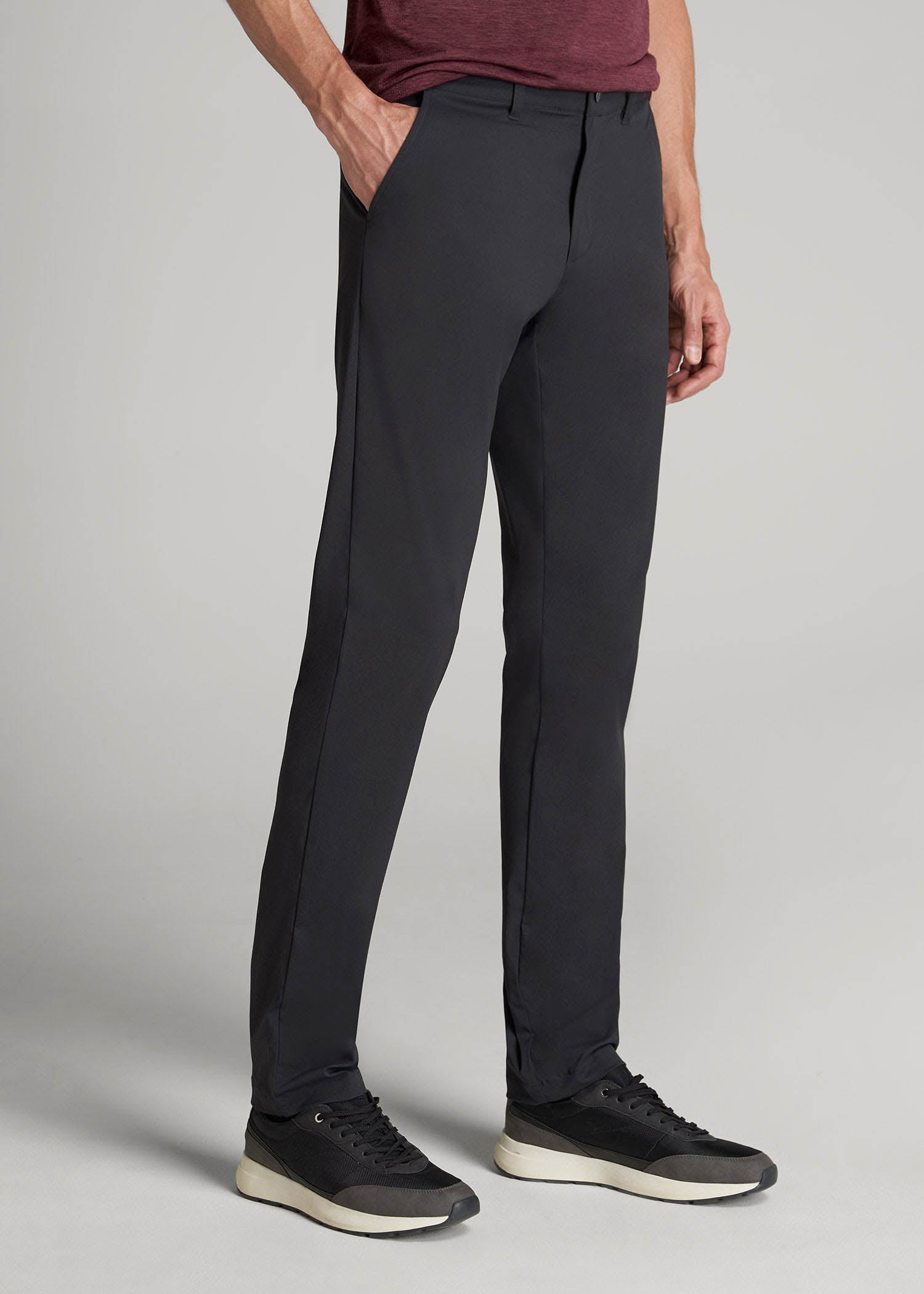 TAPERED FIT Traveler Chino Pants for Tall Men in Black