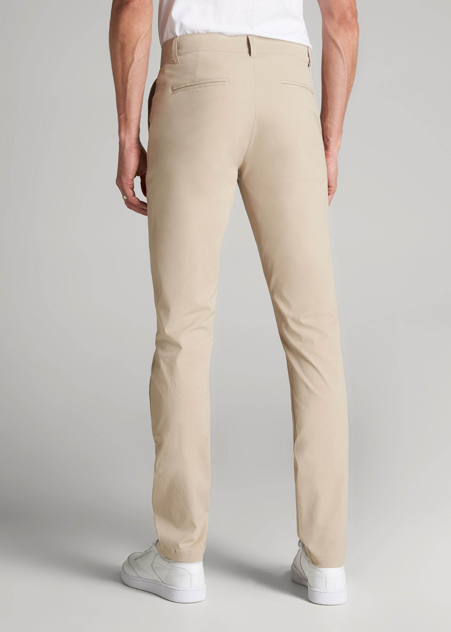 TAPERED FIT Traveler Chino Pants for Tall Men in Light Khaki