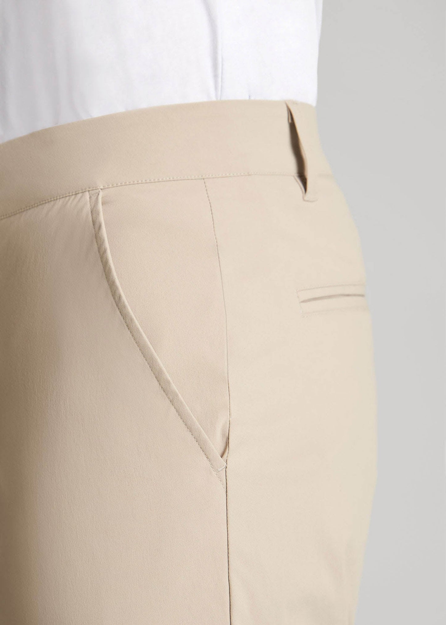TAPERED FIT Traveler Chino Pants for Tall Men in Light Khaki